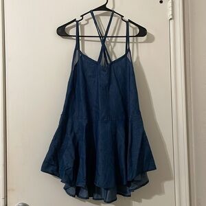 QUUM Asymmetrical Blue Camisole Size 1XL